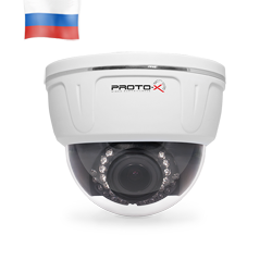 Купольная IP видеокамера на основе матрицы 1/2.5" Aptina MT9P006 CMOS и DSP TI DM368. Оснащена вариофокальным объективом с фокусным расстоянием 2,8 - 12 мм / 9 - 22 мм на выбор. Модель имеет встроенный блок ИК подсветки для полноценной видеосъемки при любых условиях освещенности.<br>
<br>
Видеокамера поддерживает отраслевой стандарт ONVIF и возможность подключения микрофона для записи аудио. Просмотр видеопотока в реальном времени можно организовать с помощью <a href="http://proto-x.net/tech/element/r2r-oblachnyy-servis-proto-x/">P2P облачного сервиса Proto-X</a>. Возможность автономной записи на SD карту объемом до 64 Гб позволяет сохранить данные в аварийном режиме, а при восстановлении связи перенести в обычное хранилище на сервере. <br>
<br>
Модель предназначена для установки внутри помещений с температурой окружающей среды от -10°C до +50°C.<br>
<br>
Данная IP видеокамера <a href="http://proto-x.net/tech/element/proto-x-sdelano-v-rossii/">производится в России</a>.<br> Proto IP-Z10D-AT30V212IR