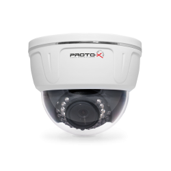 Купольная ИК IP камера, оснащенная DSP процессором HiSilicon 3516 2.0 Mpix RealTime и современным CMOS сенсором 1/2.5" Aptina CMOS High Resolution 5Mpix. Камера оснащена фиксированным светосильным 3,6 мм объективом 3Mp, F=2.0. Встроенный инфракрасный источник освещения, состоящий из 30 диодов, позволяет камере фиксировать изображение в условиях низкой освещенности или в полной темноте. Поддерживается стандарт ONVIF, двойной поток H.264 (1080p/30fps и D1/30fps). Технология регистрации IP-устройств в облаке для дальнейшего доступа к ним через Интернет с указанием только лишь идентификатора, определенного при производстве. Камера поддерживает управление с помощью WEB интерфейса, а также CMS, мобильных клиентов (поддержка iOS, Android). Благодаря механизму с тремя осями вращения можно выбрать оптимальное местоположение камеры с учетом особенностей различных объектов видеонаблюдения. Proto IP-HD20F36IR