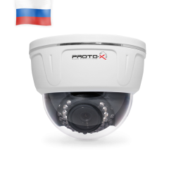 <p style="text-align: justify;">
Внутренняя купольная AHD видеокамера с разрешением 2.0 Мр (1920×1080 px) на базе высокочувствительной матрицы 1/2.9" SONY IMX322 CMOS и DSP NVP2441H. Оснащена блоком ИК подсветки из 30 ИК диодов для ведения полноценной съемки в ночное время суток. Модель выполнена в пластиковом корпусе, выдерживающем минимальную температуру окружающей среды -10°C.
</p>
<p style="text-align: justify;">
Видеокамера имеет удобное OSD меню на русском языке, управление которым может осуществляться через джойстик на проводе камеры. <br>
</p>
<p style="text-align: justify;">
Данная модель AHD видеокамеры <a href="http://proto-x.net/tech/element/proto-x-sdelano-v-rossii/">производится в России</a>.
</p> Proto AHD-10D-SN20V212IR