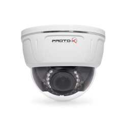 Купольная ИК IP камера, оснащенная DSP процессором HiSilicon 3516 2.0 Mpix RealTime и современным CMOS сенсором 1/2.5" Aptina CMOS High Resolution 5Mpix. Камера оснащена вариофокальным светосильным 2,8-12 мм объективом 3Mp, F=1.4. Встроенный инфракрасный источник освещения, состоящий из 30 диодов, позволяет камере фиксировать изображение в условиях низкой освещенности или в полной темноте. Поддерживается стандарт ONVIF, двойной поток H.264 (1080p/30fps и D1/30fps). Технология регистрации IP-устройств в облаке для дальнейшего доступа к ним через Интернет с указанием только лишь идентификатора, определенного при производстве. Камера поддерживает управление с помощью WEB интерфейса, а также CMS, мобильных клиентов (поддержка iOS, Android). Благодаря механизму с тремя осями вращения можно выбрать оптимальное местоположение камеры с учетом особенностей различных объектов видеонаблюдения. Proto IP-HD20V212IR